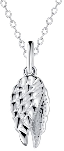 Micory Engelsflügel Halskette für Damen 925 Sterling Silber Schutzengelflügel Zirkonia Halskette Schmuck Geschenke für Frauen