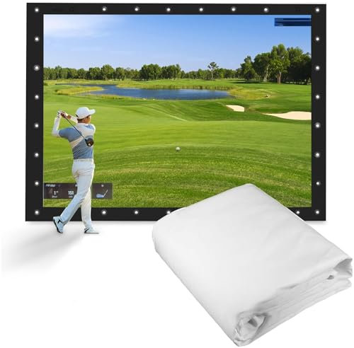Golf Simulators Projection Screen, HD Impact Screen,16:9Heavy Duty Golf Driving Net, Indoor Practice Screen for Enclosure and Net, Hitting Screen Golf Training, Indoor HD Golf Impact Screen Available(