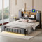KEYIDE Polsterbett 160x200 mit LED und USB, Doppelbett mit Stauraum Kopfteil, Bett mit Lattenrost, Funktionsbett Jugendbett Bettgestell, PU, Ohne Matratze (Grau, 160 x 200 cm)