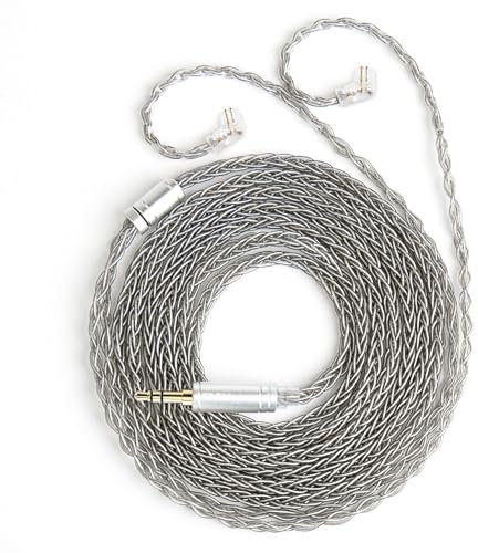 keephifi 2 metros Cable de Auriculares KBEAR ST12 Plus 2m Cable de IEM 8Core 4N OFC Plateado Cable de extensión de Auriculares,QDC 3,5 mm para KZ ZSN PRO/ZS10 PRO/QDC VX/V6(Gris QDC 3,5 mm)