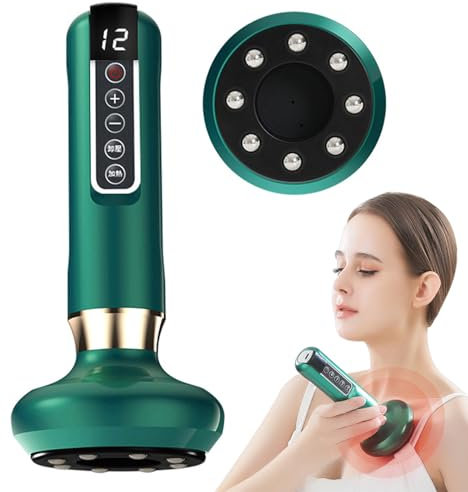 Elektrisches Schröpfmassagegerät, Cellulite-Massagegerät Cellulite-Massagegerät & Schröpfgerät, Anti Cellulite Massager, 12 Einstellbare Stufen Handmassagegerät für Bauch, Bein, Hüfte, Arm (Grün)