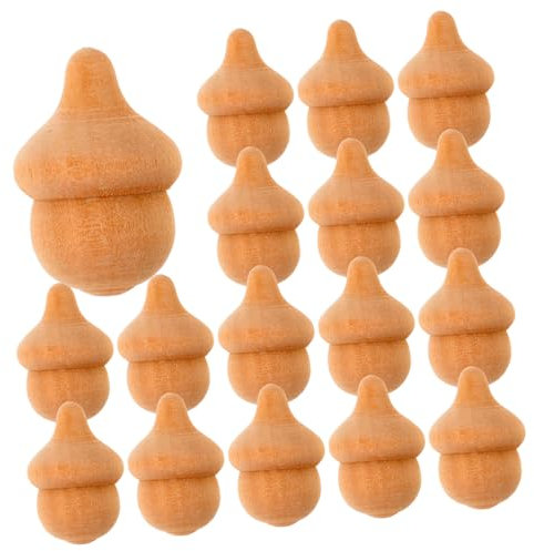 Lurrose 40 Stück Holzpuppen Zum Bemalen Künstliche Eicheln Steckpuppe Würfel Weihnachtspuppe Tischdekoration Spielzeug Kleine Steckpuppen Weihnachtssteckpuppe Steckpuppe Menschen Basteln