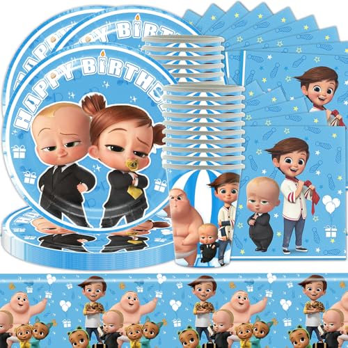 61 stoviglie per feste di compleanno per bambini, accessori per feste per bambini, decorazioni per feste per ragazzi e ragazze, con stoviglie per 20 persone, piatti di carta, tovaglioli di carta,