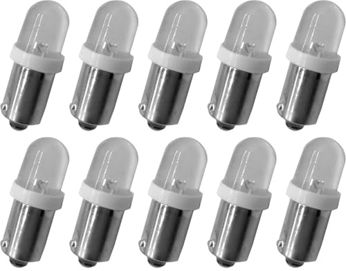 cyclingcolors 10x Lampadina 12V 4W BA9S LED lampada lampadine luce biaonetta posizione lampadin stop auto moto, bianco