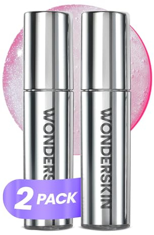Wonderskin Lip Rehab Serum Oil, 2 Pack - Color Changing Lip Oil from Clear to Pink - PH-activated, Non-sticky & Hydrating Tinted Serum for Dry Lips (Kissed)