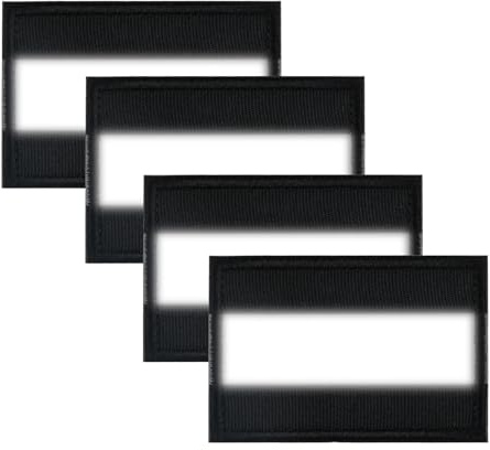 Dewocke 4 Stück Reflektierende Sicherheitsflicken, Reflektor Patch Klett Schwarz, Reflektierender Aufnäher, Reflektoren Klett Sicherheitspatch, Reflektierende Patches für Nachtsport, Wanderer, Hunde