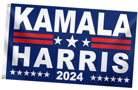 Milisten 2024 Harris-Flagge Banner mit amerikanischen Flaggen Weiße Fahnen zum Dekorieren große Fahne zur Wahl lebendig Bettdecke Wahlfahne Handfahne Flagge des Präsidenten Polyester Blue