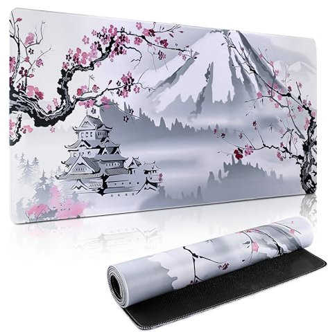 Yimomoyi Tapis de Souris de Jeu, 900 x 400mm XXL Tapis Souris Gaming Grand, Tapis Bureau Antidérapant Étanche, sous Main Souris à Bords Cousus pour Gamer, Ordinateur, PC