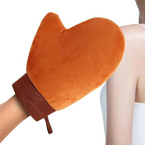 Guante bronceado, guante autobronceador, aplicador de bronceado portátil, guante de masaje para hombres y mujeres, manos, piernas, cuerpo, cara, piel sensible, ducha de viaje