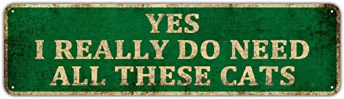 Letrero de metal con texto Cuidado con el ataque de un gato, advertencia para decoración de pared de cocina, 4 x 16 pulgadas