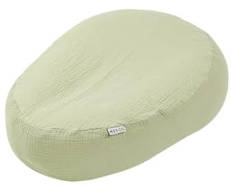 MEYCO Relaxbezug für Stillkissen One Size Musselin Soft Olive | 100% Baumwolle - Musselin Pre-washed - Oeko Tex zertifiziert - verwandelt Stillkissen zu Babynest - atmungsaktiv & weich