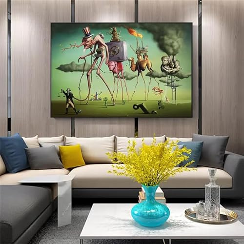 IHHGNB Der amerikanische Traum von Salvador Dalí – Wandbild auf Leinwand, berühmtes Kunstwerk, Kunstdruck für das Wohnzimmer (60 x 80 cm (24 x 31 Zoll)/ohne Rahmen)