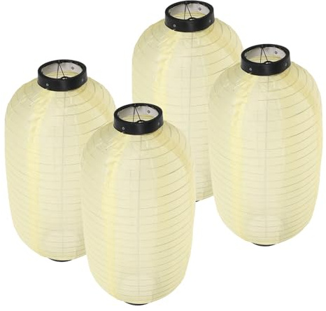 PLAFOPE Linternas de Papel Japonesas Impermeables 45x25 Cm para Decoración del Hogar Japonesa y Fiesta Verano, 4 Unidades Diseño Tradicional y Fácil Instalación