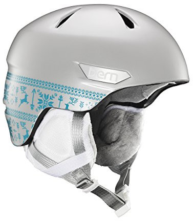 Bern Mädchen Bristow Helm, Satin Silber Fair Isle, Small/Medium