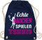 Turnbeutel Rucksack - Tennisspieler Geschenk - Echte Mädchen spielen Tennis - Unisize - Navy Blau - geschenke kinder tennisrucksäcke tennisfans frauen juterucksäcke tennistaschen 25. geburtstag