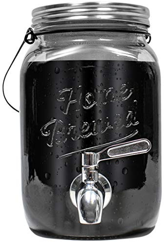 Willow & Everett Cold Brew Maker - Iced Coffee Makers - Glass Pitcher w/Stainless Steel Spout - Removable Filter - Airtight & BPA-Free Mason Jar w/Tap - 2L
