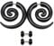 Funseedrr 2 Paar Acryl Fake Ohr Dehnstab Dehnungsstab Expander Plug Tunnel Spirale Ohrstecker Piercing Schmwarz