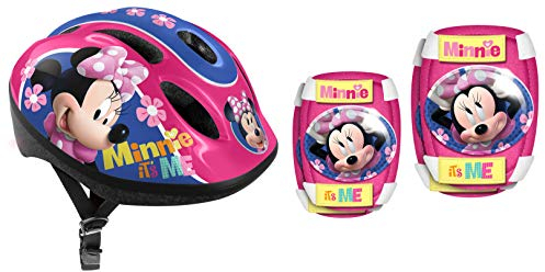 STAMP - HELM mit einstellbaren Tailleneinstellungen + ELLBOGEN und KNIESCHÜTZER - MINNIE, Rosa