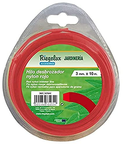 Riegolux 107673 Filo di Nylon Quadrato Trimmer, Rosso, 3,3 mm x 10 m