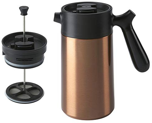 casaWare Stainless Steel 32-Ounce Thermal French Press Coffee and Tea Maker (Copper)