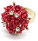 YouBella Bague en plaqué or rouge avec rose pour femmes et filles, or, pas de pierres précieuses, Or, Aucune pierre précieuse