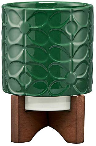 Orla Kiely Ceramic Plant Pot, Jade, One Size