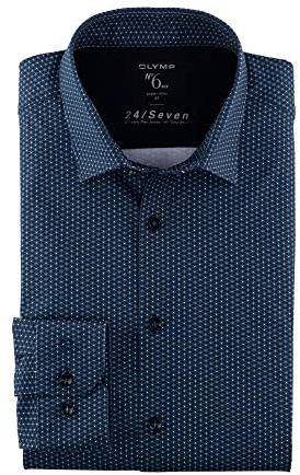 OLYMP Herren Businesshemd No. Six 24/Seven,Digitaldruck,super Slim,Urban Kent