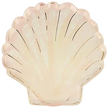 Meri Meri Watercolour Clam Shell Plates (Pack of 8)
