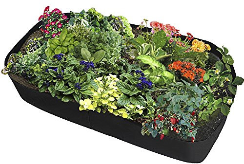 HJHIWE Macetero grande rectangular de fieltro transpirable, de 1,5 x 3 m para jardín, bolsas de cultivo de hierbas, flores, vegetales y plantas de tela para plantas, flores, verduras