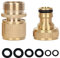 YAAVAAW Brass Garden Hose Tap Connector - 3/4 Hose Female Threaded Tap Connector & Hose Male Quick Connector Adapter,Brass Connector Fittings,Garden Irrigation Accessories Car Wash Pipe Fittings