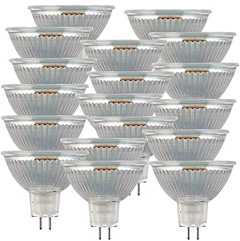 Luminea Gu5.3 LED-Lampen: 18er-Set LED-Spots mit Glasgehäuse GU5.3, 3 W, 250 lm (LED-Leuchtmittel Warmlicht, LED-Lampen für Gu5.3-Fassungen, Deckenlampe)
