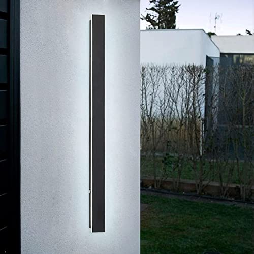 HMAKGG LED Außenwandleuchte Anthrazit, IP65 Wasserdicht Wandleuchte Aussen Modern Superhell Wandlampe Aussen für Gärten, Terrassen, Außenwände, Kaltweiß 6000K,19w/60cm,45w/150cm