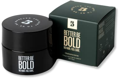 BETTER BE BOLD – Glatzencreme Anti-Shine 50ml – Mattierende Pflege für Glatze 0–3 mm – Beruhigt nach der Rasur – Mit Sheabutter & Jojobaöl – Vegan & mikroplastikfrei – Kürbiskernextrakt