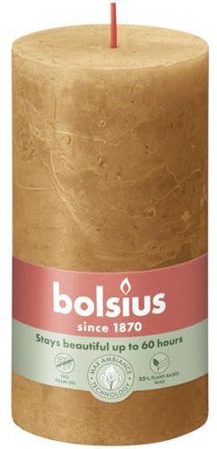 bolsius STOMPKAARS Rustikale Gewürzbraune Zylindrische Unparfümierte Stumpenkerze