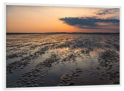 artboxONE Poster mit weißem Rahmen 18x13 cm Natur Watt zwischen Amrum und Föhr - Bild amrum Insel küste