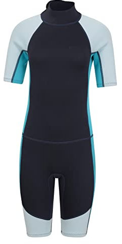 Mountain Warehouse Shorty Damen-Wetsuit -2,5 mm, Neoprenanzug für Frauen, Flatlock-Nähte - kurzer Damen-Neoprenanzug, ideal zum Tauchen, Surfen und Schwimmen Marine Damengröße EU 44-46