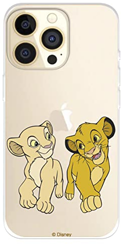 Schutzhülle für iPhone 14 Pro, offizielle König der Löwe, Simba und Nala, kompliziert, um Ihr Handy zu schützen. Flexible Silikonhülle mit offizieller Lizenz von König der Löwen