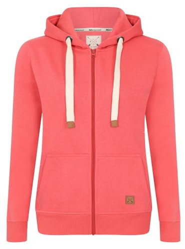 Blu Apparel Sweat à capuche zippé extra chaud pour femme - Sweat à capuche uni pour l'hiver - Doublure polaire chaude - Veste zippée - Sweat à capuche pour activités sportives, corail, 40