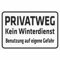 INDIGOS UG - Schild Privatweg - Kein Winterdienst - Benutzung auf eigene Gefahr - 300x200 mm - 3mm Aluverbund Schilder für Hotel, Firma, Schutz, Kita, Arzt, Praxis, Wohnung - UV- & wetterbeständig