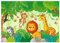wandmotiv24 Fototapete Löwe Zebra Giraffe Palme, 300 x 210 cm - selbstklebende Vliestapete 150g, Wanddeko, Wandbild, Wandtapete, Dschungel Tiere Tukan Affe M6876