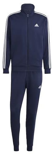 adidas Herren Basic 3-Stripes Fleece Track Suit, Legend Ink, XL