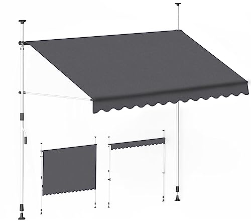 Novonova Toldos Exterior Terraza Enrollable para protección Solar en Exteriores,Resistente a los Rayos UV y al Sol,Toldo Exterior ajustable en Altura e inclinación, con manivela,Toldo Balcón Retractil