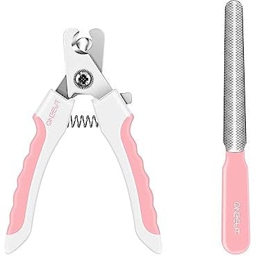OneCut 4.7 Small Dog & Cat Nail Clipper Stainless Steel Cat Claw Trimmers for Rabbits, Guinea Pigs, Birds, Puppies, Kittens and Small Animals Pet Nail Clipper for Professional and Home Use (Pink)