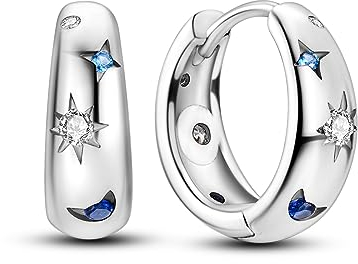 Parmuz Creolen aus 925er-Sterlingsilber für Damen groß klein Huggie verschiedene modische trendige Ohrringe Schmuck für Geburtstagsfeier