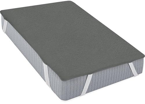 Utopia Bedding Matratzenschoner 90 x 200 cm Wasserdicht, Mit Elastisch Eckbändern, Oeko-TEX Zertifiziert Matratzenauflage Atmungsaktive, Matratzenschutz Grau