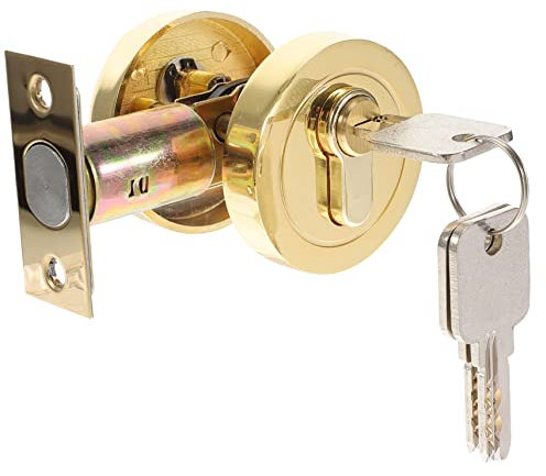 Veemoon Serrure De Porte à Cylindre Unique De Zinc Pour Entrée Chambre Et Salle De Bain Design Élégant or Sécurité Renforcée