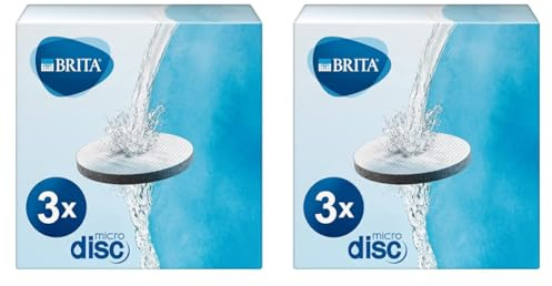 BRITA MicroDisc Replacement Filter Discs for Fill&Go and Filter Bottles, Reduce Chlorine, microparticles and Other impurities - 6 Pack