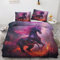 Pferde Bettwäsche 155x220 - Bettbezug 155x220 Fantasie Tiere, Bettwäsche-Sets 2 teilig, Weich & Atmungsaktiv Mikrofaser Wendebettwäsche und 1 Kissenbezug 80x80 mit Reißverschluss Z-&8-69