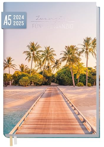 Häfft® Chäff-Timer Classic Kalender 2024/2025 A5 Beach & Chill Buchkalender, Terminplaner, Terminkalender, Wochenplaner für 18 Monate: Juli 2024 bis Dez. 2025 - nachhaltig & klimafreundlich