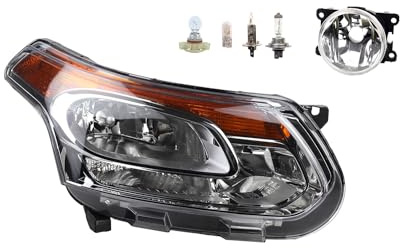 Johns, Scheinwerfer Halogen Front passend für Citroen C3 Picasso 11/2009 - H7 H1 Rechts + Nebelscheinwerfer + Leuchtmittel
